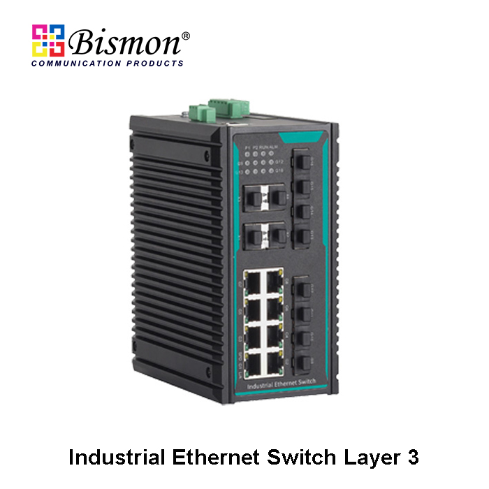 8*10/100/1000Base-T(X) RJ45, 4*10GBase-R SFP+, 8*1000Base-X SFP Managed L3 Industrial switch